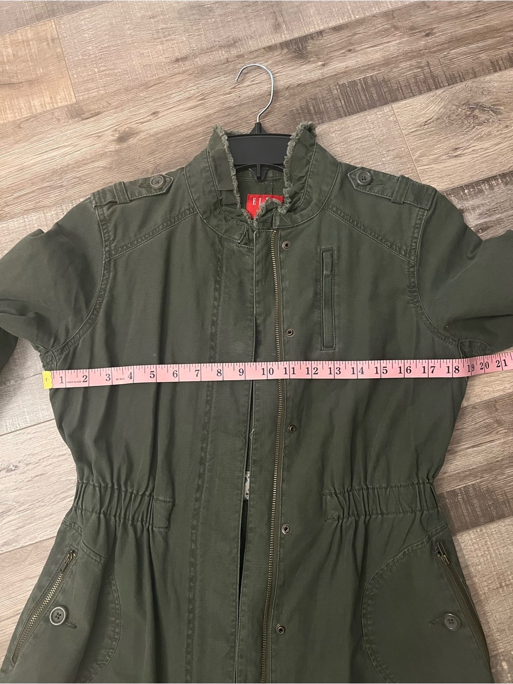 ELLE Olive Green Cinch-Waist Utility Jacket size 4 - Picture 7 of 12
